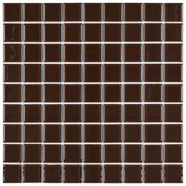 Imagem de Kit 1m² Pastilha de Vidro Cristal 29cm x 29cm Marrom Glass Mosaic