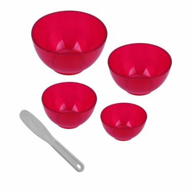 Imagem de Kit Cubetas Estética de Silicone com Espátula Vemelha OGP c/ 4 Unidade
