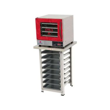 Imagem de Kit - Forno Turbo Prp-004 Plus Digital 220v Vermelho + Bancada Mes-004