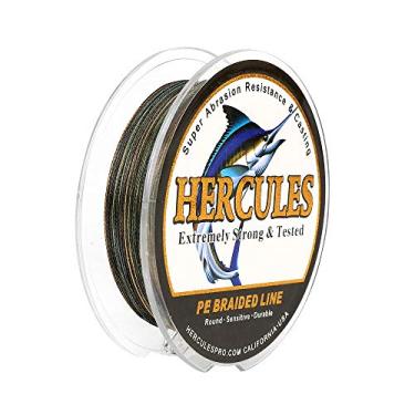 Imagem de Hercules Linha de pesca trançada super forte 4 fios super econômico de 1,8 kg a 2,3 kg Teste para água salgada, 109/328 / 547/1094 jardas (100 m / 300 m / 500 m / 1000 m), Diam# 0,08 mm - 0,55 mm Camouflage, 15LB(6.8KG)-0.16MM-109YDS(100M)