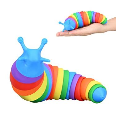 Imagem de FID-get Slug, brinquedo articulado com lesma elástica em 3D, brinquedos sensoriais para autistas, lesmas articuladas amigáveis - brinquedo FID-get