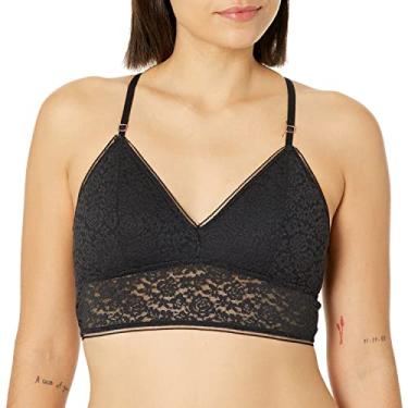 Imagem de Maidenform Sutiã feminino de renda elástica, Preto, GG