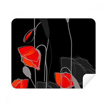 Imagem de Pano de limpeza de milho com flores vermelhas, 2 peças, tecido de camurça