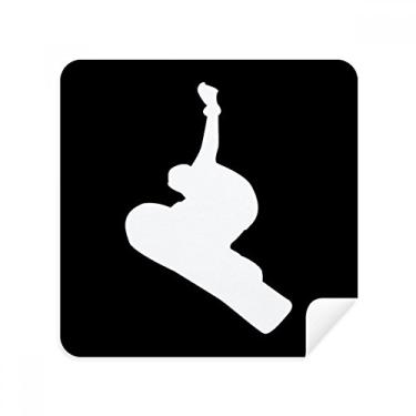 Imagem de Skateboarding Sport Black Jumping Outline Óculos de limpeza de tela tecido de camurça 2 unidades