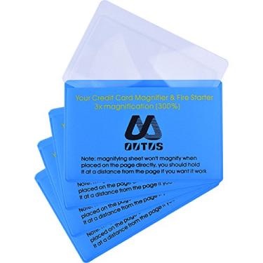 Imagem de Outus 4 Pack Credit Card Magnifying Glass Plastic Magnifying Card for Wallet Fresnel Lens Magnifier Credit Card Size Pocket Magnifying Glass Small Magnifying Sheet Magnifying Glass Lens Firestarter