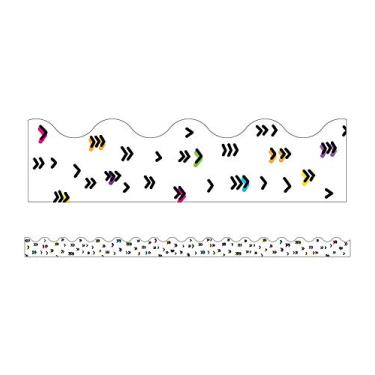 Imagem de Bordas recortadas para quadro de avisos Carson Dellosa Kind Vibes — 13 tiras coloridas para quadro de avisos de arco-íris, para decoração de casa ou sala de aula (3 x 5,7 cm)