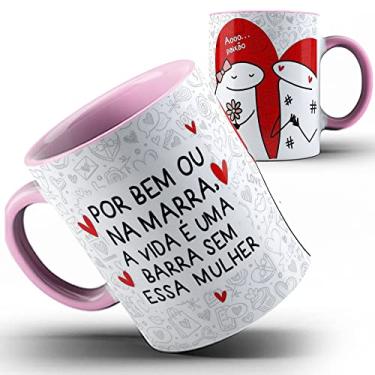 Imagem de Caneca rosa Flork Namorados vida é uma barra sem ela