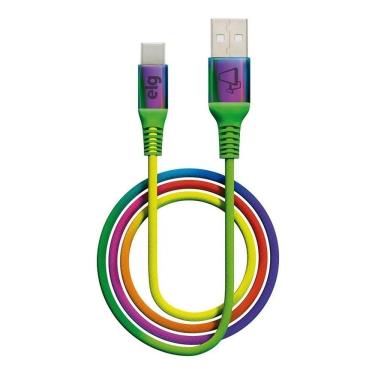 Imagem de Cabo Usb Tipo C Carregador Rainbow Color Turbo Certificado