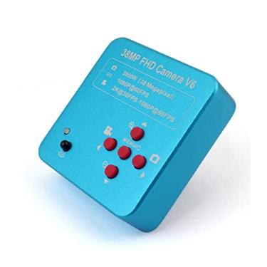 Imagem de Kit de acessórios para microscópio Câmera digital industrial HDMI de 14 MP, Recoder de vídeo TF Microscópio USB Olho eletrônico 0,5X C Adaptador de anel de montagem Opcional Microscópio Slides (cor : Câmera)