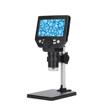 Imagem de ZDBH Microscópio Adaptador Microscópio 4,3 polegadas Grande Base LCD Display 8MP 1-1000X Amplificação Contínua Amplificação Microscópio Acessórios (Cor: Plástico Alumínio, Ampliação: 1000X)