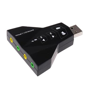 Imagem de Ronyme Adaptador de placa de som USB 2.0 externo 7.1 canais 3D para microfone