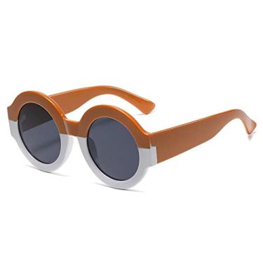 Imagem de Óculos de Sol Redondo Feminino Leopardo Bonito Cor Dupla Cor Dos Desenhos Animados Forma de Urso Redondo Feminino Vintage Óculos de Sol Proteção UV400 Clássico, C6, Como Imagem