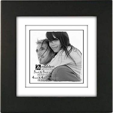 Imagem de Malden International Designs Porta-retrato, 4x4 fosco, preto