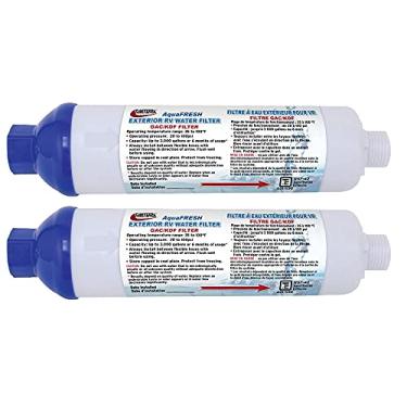 Imagem de Valterra A01-1132VP AquaFRESH Filtro de água externo para trailer com conexões de mangueira - Pacote com 2