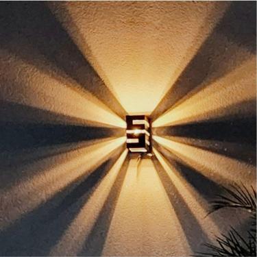 Imagem de Arandela Massuia Frisada Parede Muro Externa e Interna Preta