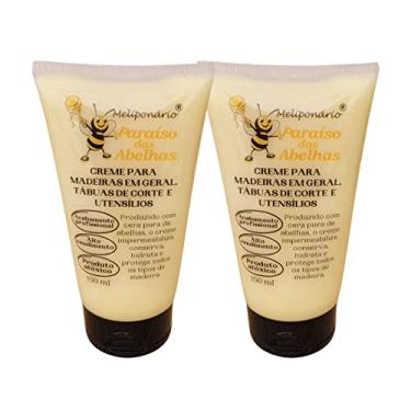 Imagem de Creme de Cera de Abelha com Óleo Mineral grau USP para proteção de Madeiras - Tábuas de Corte Carne e Bambu - Kit com 02 unid.