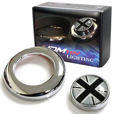 Imagem de (1) Capa clássica preta / branca Union Jack Design Motor Start Push Start Push Start Cap Compatível com 2ª geração Mini Cooper