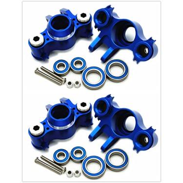 Imagem de EPTNNASO Aluminum Steering Block Knuckle Arm W/ Rubber Shielded Bearings -4PCS Blue for Traxxas 1/10 Old E-REVO EREVO Summit E-MAXX T-MAXX3.3 Slayer Pro 4X4 5334R