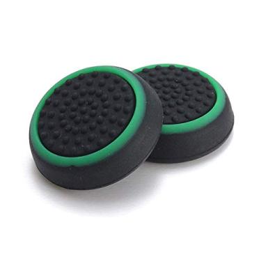 Imagem de Boné Joystick de silicone com aderência analógica, capa de polegar para controle de jogos PS4 PS3 Xbox One Xbox 360 (preto-verde)