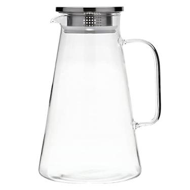 Imagem de Mimo Style Jarra de Vidro Com Tampa 1,8L, Feita em Vidro Borossilicato e Aço Inoxidável. Para Servir Suco, Água Saborizada ou Qualquer Outra Bebida. Lindae Elegante