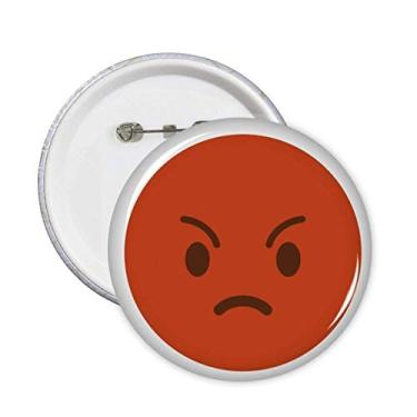 Imagem de Angry Red Bonito Online Chat Face Pins Emblema Emblema Acessório Decoração 5 peças