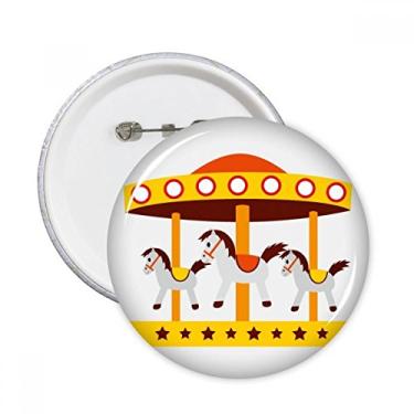 Imagem de Ilustração de carrossel colorido de parque de diversões, alfinetes redondos, emblema, acessórios, decoração 5 peças