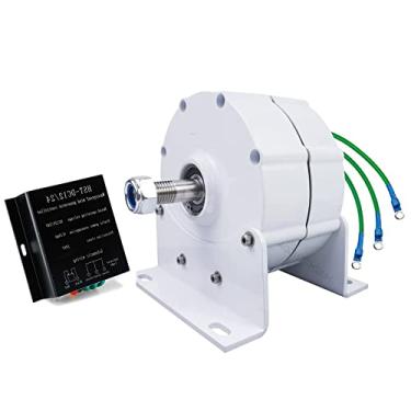 Imagem de Gerador permanente sem engrenagem de baixo nível de ruído do ímã, geradores de alternador da C.A. da baixa velocidade com uso base para a turbina de água da turbina eólica (branco, com base),220v