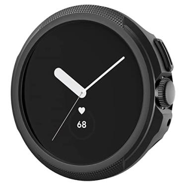 Imagem de Spigen Liquid Air Projetado para o Google Pixel Watch2/Pixel Watch case de TPU macio protetor anti-riscos (2023/2022) - Preto Mate