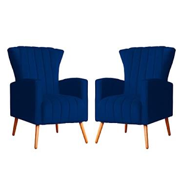 Imagem de Kit 02 Poltrona para Sala Melinda Suede Cores - DS Estofados