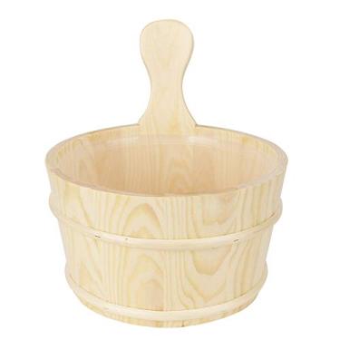 Imagem de Balde de madeira de sauna okjhfd, balde de barril de sauna natural para banheiro durável com forro interno, acessórios de água para vapor de sauna para barril, vapor, sauna, spa