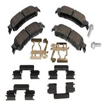 Imagem de ACDelco Kit de pastilhas de freio a disco traseiro 171-668 GM original com pastilhas de freio, clipes e parafusos