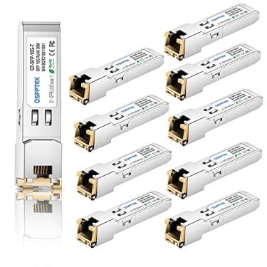Imagem de QSFPTEK 1 Pacote 10GBASE-T SFP+ A RJ45 Módulo De Cobre Mini-Gbic Transceptor A Cisco SFP-10G-Ts Ubiquiti Uf-RJ45-10G Netgear Mikrotik D-Link Supermicro Linksys, Cat6A/Cat7, Até 100 Pés (30 M)