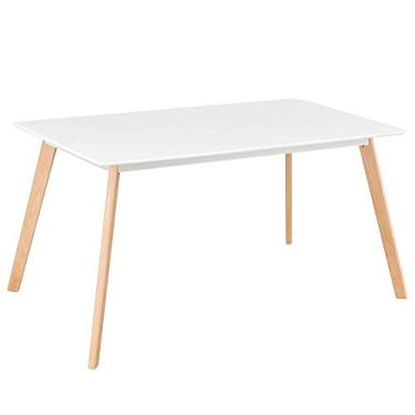 Imagem de Loft7, Mesa de jantar retangular Leda Kit 80 x 140 cm Kit Branco