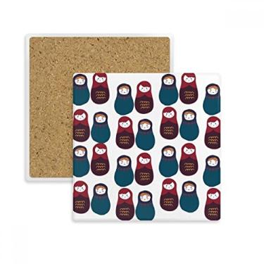 Imagem de Russia – Tapete de porta-copos quadrado Matrioska para meninos e meninas