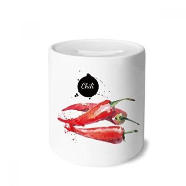Imagem de DIYthinker Porta-moedas Chili vegetais, saboroso, saudável, aquarela, dinheiro, caixa de cerâmica para presente de cofrinho