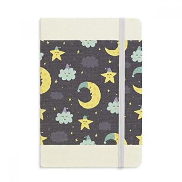 Imagem de Caderno de desenho de lua com estampa de personificação em tecido oficial capa dura diário clássico