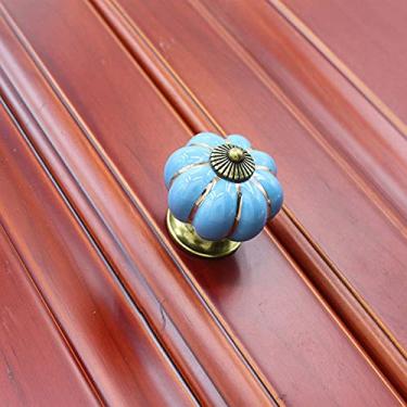 Imagem de Retro Abóbora Cerâmica Porta Maçaneta Cozinha Colorido Armário Gaveta Armário Locker Puxar Alça Armário Armários & amp; Vanity Knob, 7