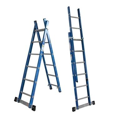 Imagem de Escada em Fibra Tesoura Extensível 6x10 Degraus 1,90x3,20m Premium Wbertolo