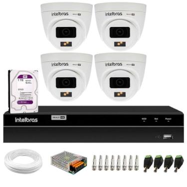 Imagem de Kit 4 Câmeras Intelbras VHD 1220 D G7 Full Color Full HD Visão Noturna 20m + DVR Intelbras MHDX 1204 4 Canais + HD 1TB Purple