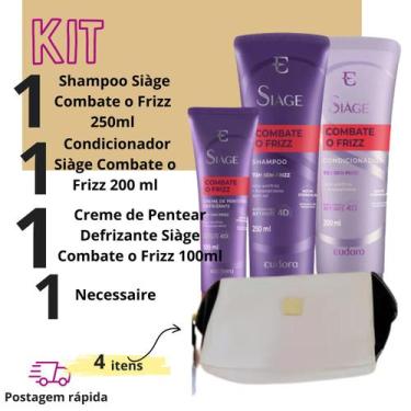 Imagem de Shampoo +Condicionador +Leave-In  Necessaire Combate Frizz - Eudora