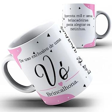 Imagem de Caneca Vó Avó vovó Brincalhona com os netos 23a (Preta)