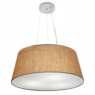 Imagem de Lustre Pendente Cone Cúpula Tecido 25/60x50 cm, Vivare Iluminação, Pendente4062 LP, Palha, Grande
