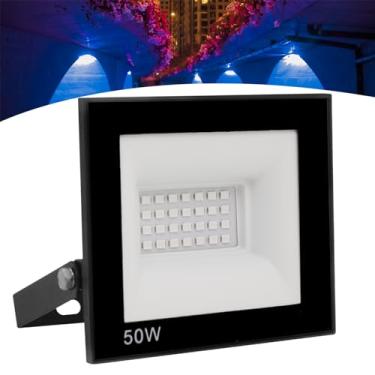 Imagem de Refletor Led 50w Holofote Bivolt Prova Dágua Ip66 Luz Azul