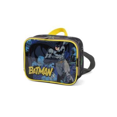 Imagem de Lancheira Térmica Infantil Batman Preto Azul Heroi Escolar - Luxcel