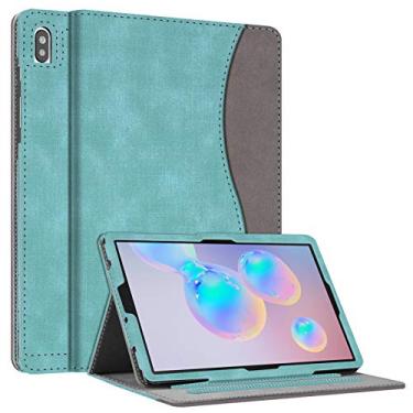 Imagem de Fintie Capa para Samsung Galaxy Tab S6 de 10,5 polegadas 2019 (modelo SM-T860/T865/T867), [design patenteado com compartimento em S para caneta] Capa com suporte para visualização em vários ângulos, função despertar/hibernar automática, denim turquesa