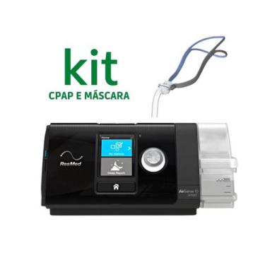 Imagem de Kit Cpap S10 Airsense Autoset + Mascara Nasal Airfit P10 For - Resmed