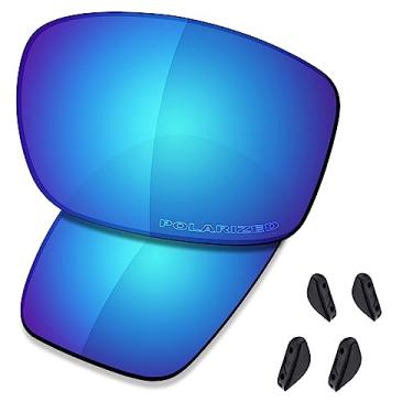 Imagem de SAUCER Lentes de reposição premium e kits de borracha para óculos de sol Oakley Valve New 2014 OO9236 | Óculos de sol de alta defesa da Valve New 2014 Low Bridge Fit OO9243 - Azul Glacier Polarizado