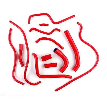 Imagem de JOIUYOLJ Kit de tubo de mangueira de radiador de silicone de 3 camadas para Yamaha R1 YZF-R1 YZFR1 YZF R1 2009-2014 (vermelho)
