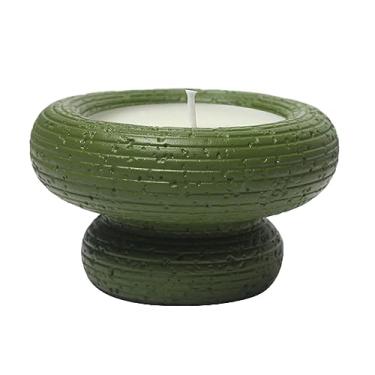 Imagem de 2 peças simples e criativas copo de cimento aromaterapia vela sem fumaça fragrância romântica candelabro verde-oliva - aroma de óleo de citronela