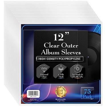 Imagem de GOLD SEAL Vinyl Record Outer Sleeves for 12" LPs, 3 mils Thick, Premium Heavyweight Record Cover Protectors, High-Density Diamond Clear Polypropylene, 12.75" x 12.75" (75 Pack)